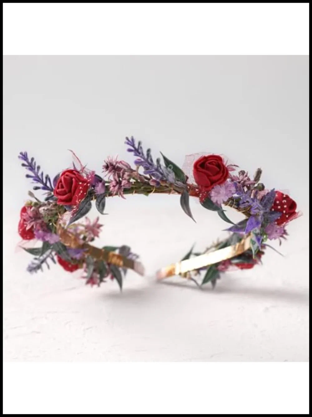 Women's Headband with Lace and Foam Rose Floral Decoration for Weddings and